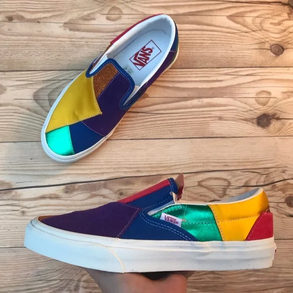 Vans | Shoes | Vans Multicolor Patch Slip On Shoes | Poshmark display picture 3